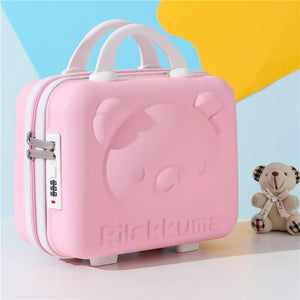 Mini Hard Shell Makeup Vanity Case | Waterproof Travel Cosmetic Organizer with Password Lock & Portable Carry Handle for Women