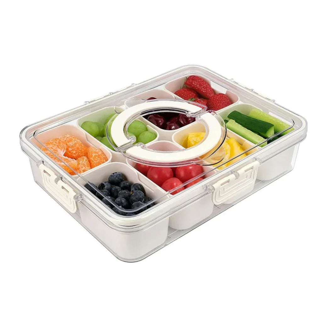 Snackle Storage Organizer – 8-Section Portable Snack Container with Adjustable Dividers - Housious