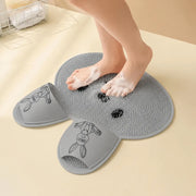 Rabbit Shape Silicone Foot Scrubber Mat for Shower | Non-Slip Foot Cleaner with Suction Cups | Exfoliating Massage Mat for Dry Skin & Cracked Heels