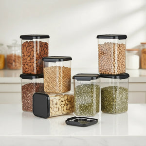 Airtight Kitchen Storage Container | BPA-Free Transparent Jar for Grains, PA-free material ensures hygiene and freshness