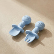 Silicone Baby Spoon & Fork Set | Soft Tip Self-Feeding Utensils for Babies & Toddlers