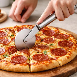 Stainless Steel Pizza Cutter Wheel | Sharp Pizza Slicer with Ergonomic Handle for Pizza, Cake, Pastry & Flatbread
