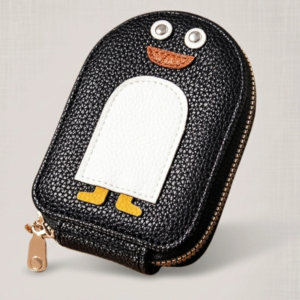 Penguin Mini Storage Leather Pouch | Cute Coin, AirPods, Lipstick & Jewellery Organizer Pocket Case