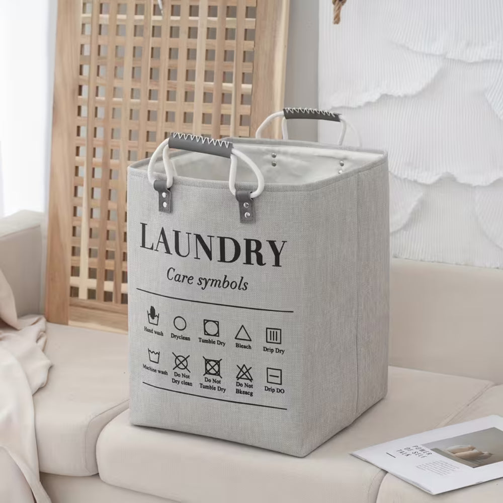 Foldable Fabric Laundry Hamper Bag | Square Shape Clothes Organizer Basket for Laundry & Home Storage
