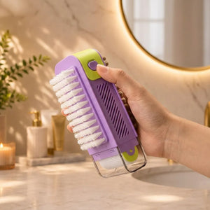 3-in-1 Multifunctional Soap Dispenser with Roller Brush | Non-Slip Draining Soap Box & Foaming Cleaning Case for Kitchen & Bathroom