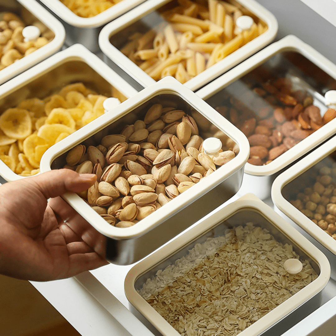 Durable Stainless Steel Meal Prep Box | Multi-Purpose Refrigerator & Pantry Organizer