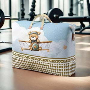Cute Teddy Bear Multipurpose Storage Organizer Bag | Large Travel, Blanket & Clothes Storage Bag with Handle and Zipper