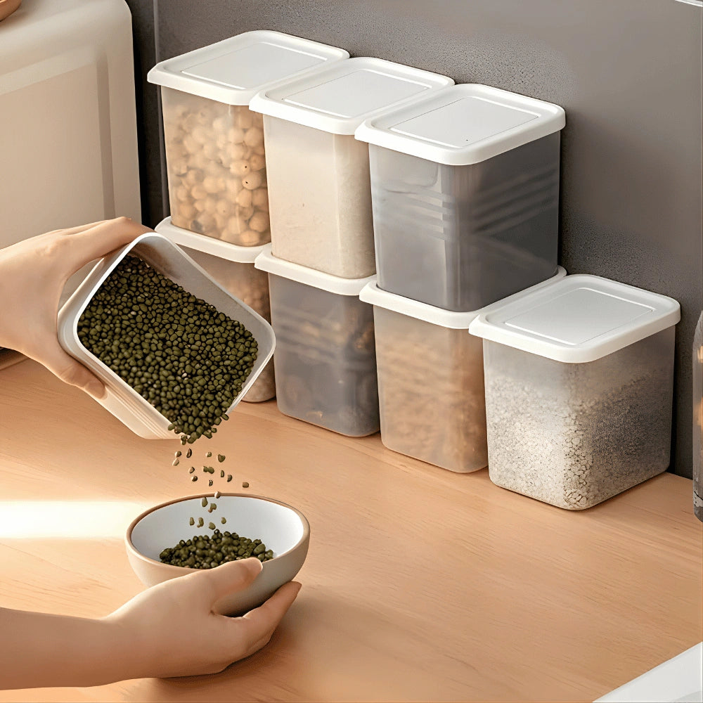 Pack of 6 Fridge Storage Containers | Stackable Airtight Food Organizer Boxes