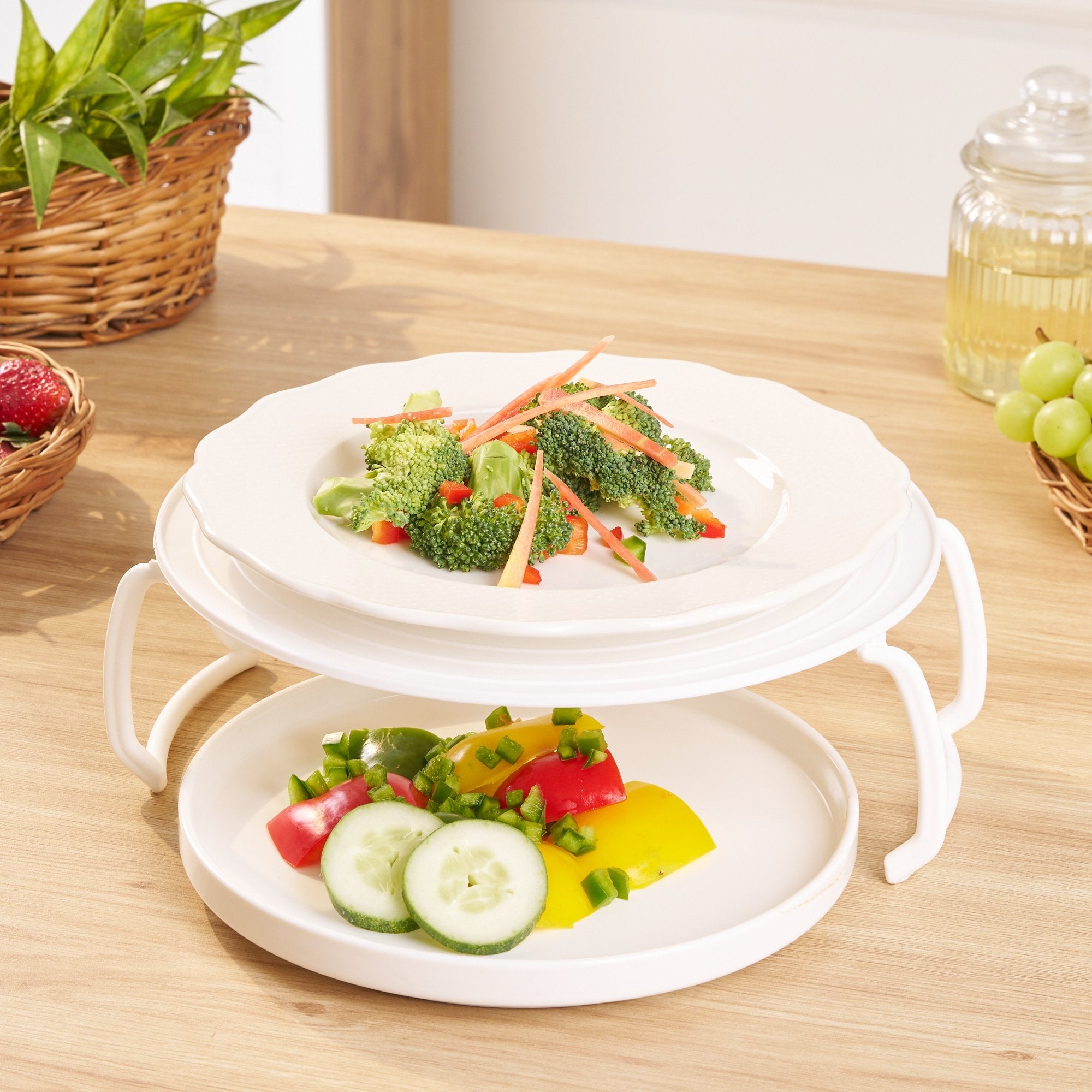 Microwave Plate Stacker | Space-Saving Kitchen Organizer for Busy Homes