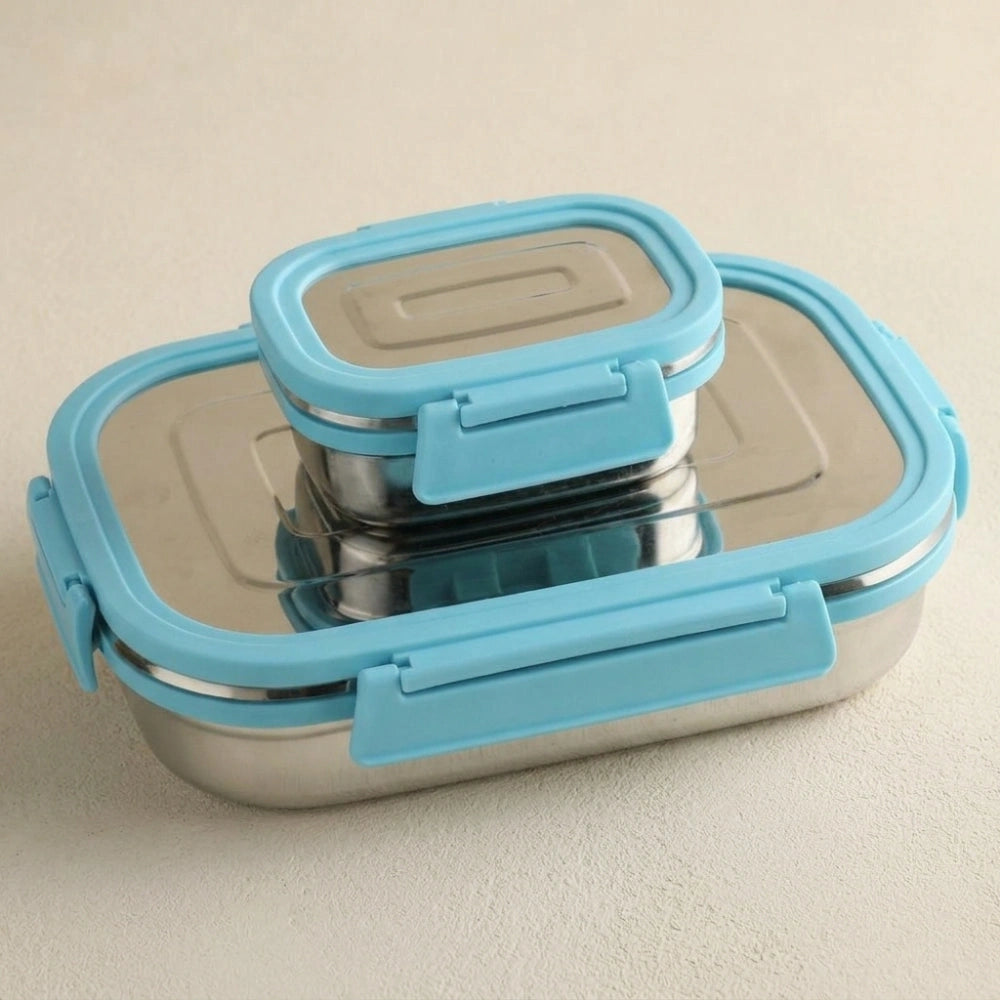Fusion Stainless Steel Lunch Box Set with Airtight Leak-Proof Lids | Premium Food Grade Tiffin Box for Office, School & Travel | Reusable Lunch Containers