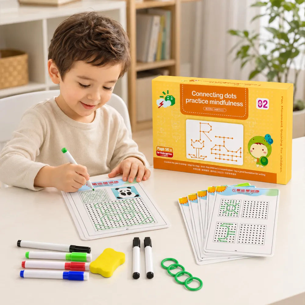 Magical Reusable Tracing Workbook Set for Kids | Alphabet, Numbers & Pen Control Handwriting Practice Book | Preschool Early Learning Educational Toy