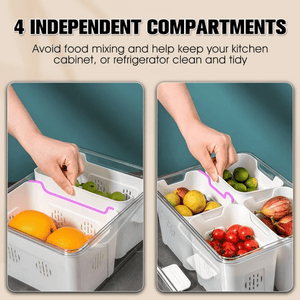 Airtight Storage Containers with 4 Compartments | Fresh, Mess-Free Food Organizer