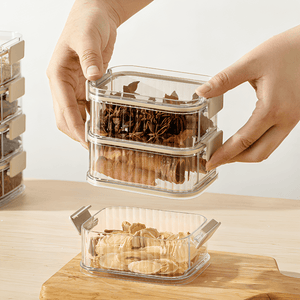 Space-Saving Kitchen Storage Containers - See-Through Stackable Jars with Airtight Seal