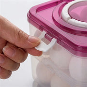 3-Layer 36 Grid Egg Storage Container for Refrigerator | Stackable Plastic Egg Tray with Lid | Food-Grade Fridge Egg Organizer