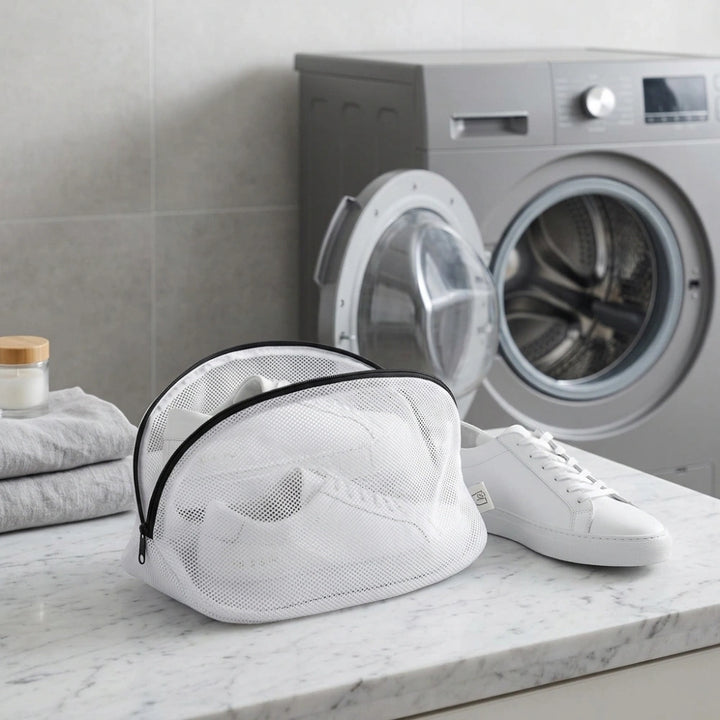 Shoe Washing Bag for Washing Machine | Durable Mesh Laundry Bag for Safe Shoe Cleaning (White)