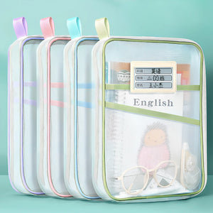 A4 Mesh Zipper Document Pouch – Transparent File Organizer Bag with 1 pcs