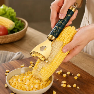 Stainless Steel Corn Peeler with Ultra Sharp Blades | Corn Kernel Remover, Cob Stripper & Corn Cutter Tool | Ergonomic Handle