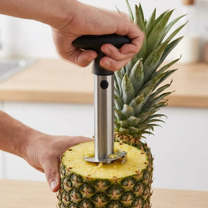 Stainless Steel Pineapple Cutter & Corer | Heavy-Duty Pineapple Peeler & Slicer Tool | Easy Fruit Cutter for Kitchen