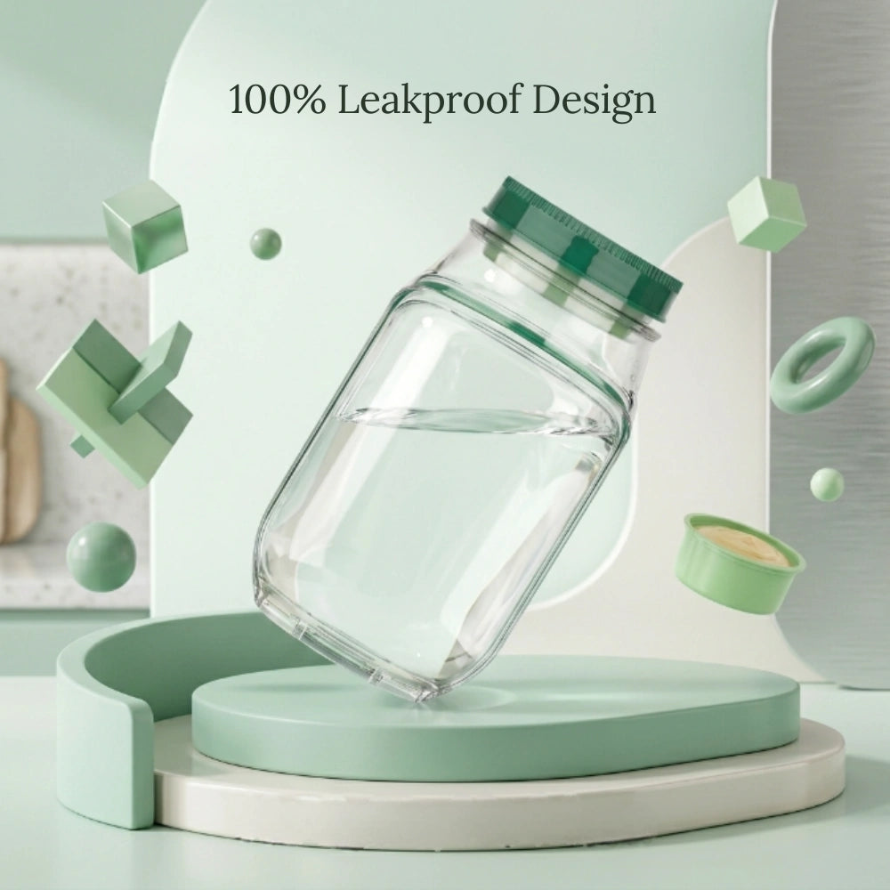 Leakproof Salad Jar with Side Opening Lid | BPA-Free Portable Salad Container with Dressing Cup