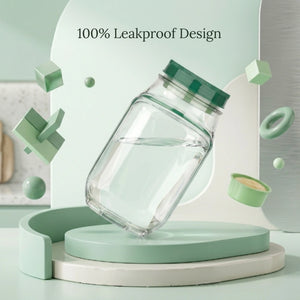 Leakproof Salad Jar with Side Opening Lid | BPA-Free Portable Salad Container with Dressing Cup