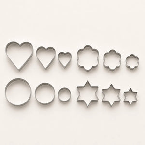 12PCS Stainless Steel Cookie Cutter Set | 4 Fun Shapes Biscuit, Fondant & Pastry Cutters | Reusable Baking Molds