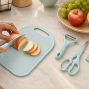 4-Piece Mini Travel Kitchen Set | Cutting Board, Fruit Knife, Peeler & Scissors | Portable Camping Kitchen Tool Kit
