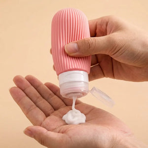 4PCS Travel Toiletry Bottles Set | 90ml BPA-Free Leakproof Silicone Containers for Shampoo, Lotion & Travel Essentials