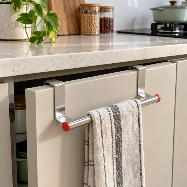 Stainless Steel Kitchen Cabinet Hanger | Multipurpose Towel & Cloth Hanging Bar