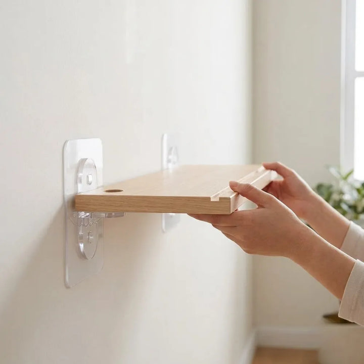Hook Rail Shelf Bracket Set | Wall Mount Support Hooks | 6 PCS