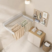 40 in. Indoor/Outdoor Retractable Industrial Gray Wall Mount Drying Rack