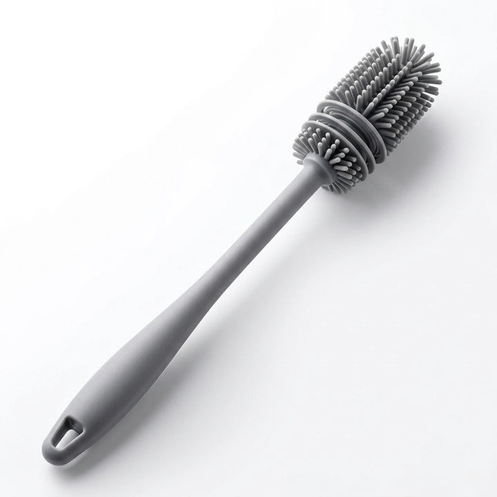 Silicone Bottle Cleaning Brush with Soft Flexible Bristles | Long Handle Water Bottle & Baby Bottle Cleaner | Easy Grip Kitchen Cleaning Brush