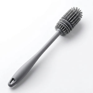 Silicone Bottle Cleaning Brush with Soft Flexible Bristles | Long Handle Water Bottle & Baby Bottle Cleaner | Easy Grip Kitchen Cleaning Brush