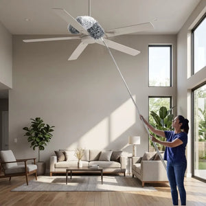 Microfiber Feather Duster with Extendable Handle | Bendable Ceiling Fan & High Reach Cleaning Duster | Washable Dust Cleaner for Blinds, Furniture & Windows