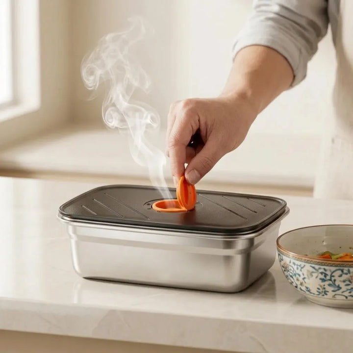 316 Stainless Steel Food Storage Container with Lid | Leakproof & Microwave Safe