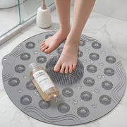 Round Non-Slip Shower Mat Massage Mat with Suction Cups and Drain Holes, PVC Washable Shower Massage Foot Pad for Kids, Adults, Elderly, Bathroom