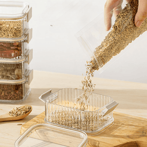 Space-Saving Kitchen Storage Containers - See-Through Stackable Jars with Airtight Seal