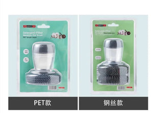 Kitchen Dish Cleaning Brush with Liquid Dispenser | Wire Ball Pot Washing Brush