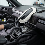 Super-Soft Microfiber Car Duster Brush with Detachable Handle| Strong Absorption, Scratch-Free Cleaning Tool for Wet & Dry Dusting/Polishing/Washing for Bike, Car, Truck, Office, Kitchen-White