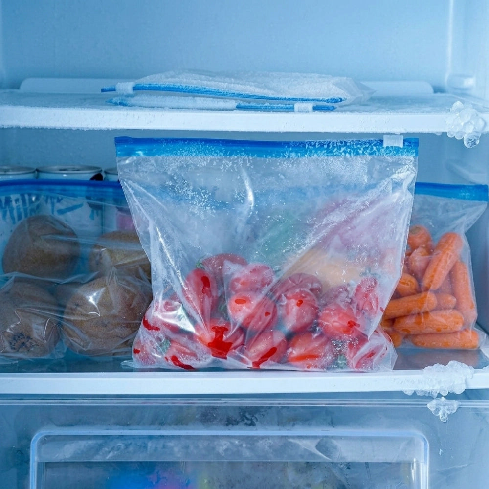 Reusable Zipper Storage Bags for Kitchen, Ideal for Fruits, Vegetables & Snacks