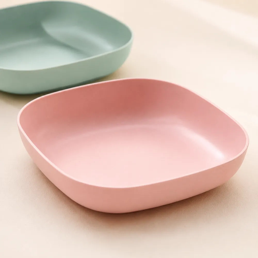 10PCS Square Plastic Dinner Plates Set with Stand | Reusable Colorful Snack, Breakfast & Serving Plates for Home, Kitchen, Picnic & Party