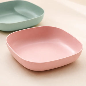 10PCS Square Plastic Dinner Plates Set with Stand | Reusable Colorful Snack, Breakfast & Serving Plates for Home, Kitchen, Picnic & Party