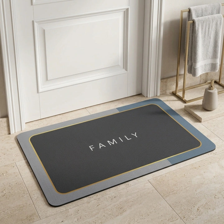 Modern Anti-Slip Bathroom Floor Mat | Soft Absorbent Washable Door Mat for Bathroom, Kitchen & Entryway | Minimal Luxury Design Rug