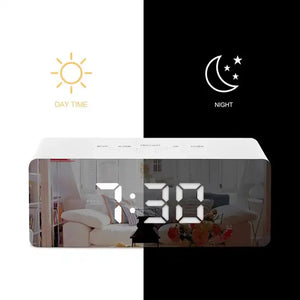 Housious® LED Digital Mirror Alarm Clock with Snooze & Large Display