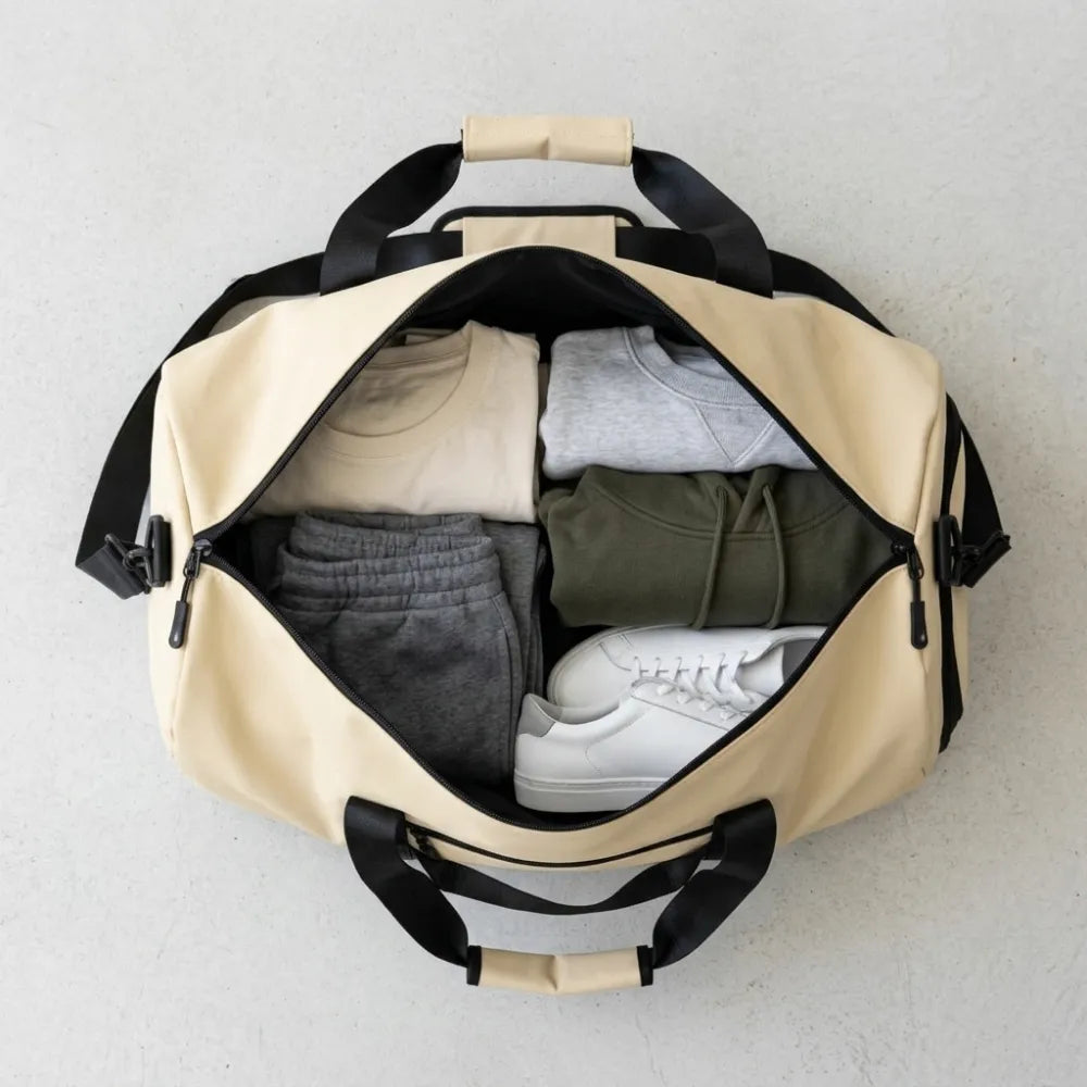 Water-Resistant Travel Sports Duffel Bag with Shoe Compartment | Gym Bag with Wet & Dry Pocket, Detachable Strap for Men & Women