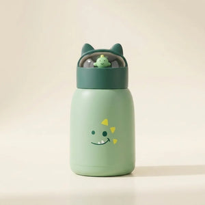 Cute Cat Kids Glass Water Bottle | Leakproof Glass Bottle with Lid | Reusable Drinking Bottle for School, Travel & Daily Use