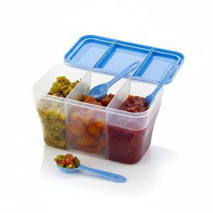 3-in-1 Multipurpose Masala Box with Airtight Containers & 3 Spoons | Transparent Kitchen Storage for Spices, Dry Fruits & Grocery
