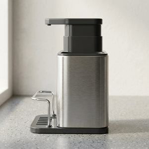 3-in-1 Stainless Steel Kitchen Sink Caddy Organizer with Soap Dispenser, Sponge & Brush Holder