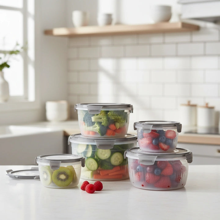 Airtight Clip-Lock Food Storage Containers 1800 ml (Set of 3) | Leakproof Fridge & Kitchen Organizer Boxes