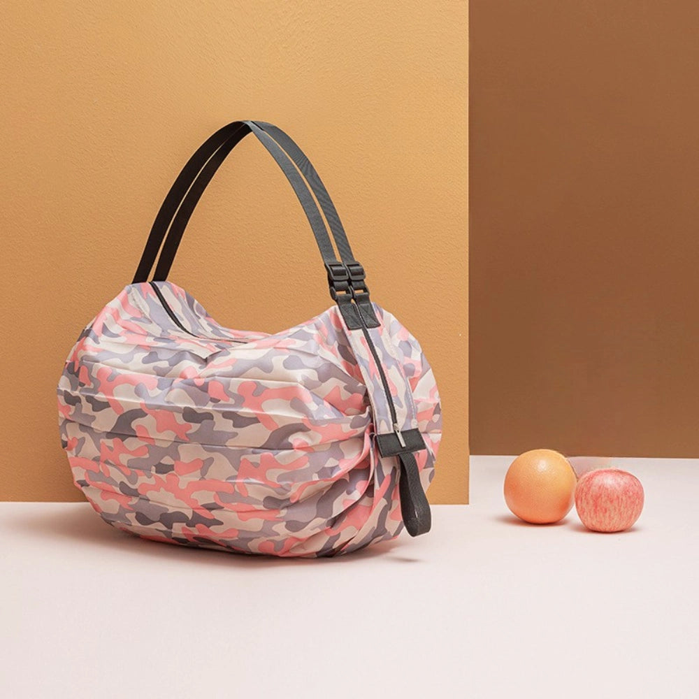 Waterproof Foldable Travel Tote Bag with Zipper | Compact Reusable Shopping & Shoulder Bag for Men and Women