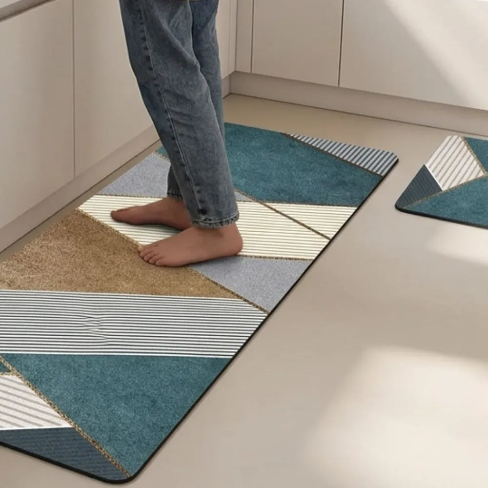 2-Piece Kitchen Mat Set | Waterproof Memory Foam Anti-Fatigue Non-Slip Rugs for Kitchen, Sink, Laundry & Office (120x40cm + 40x60cm)